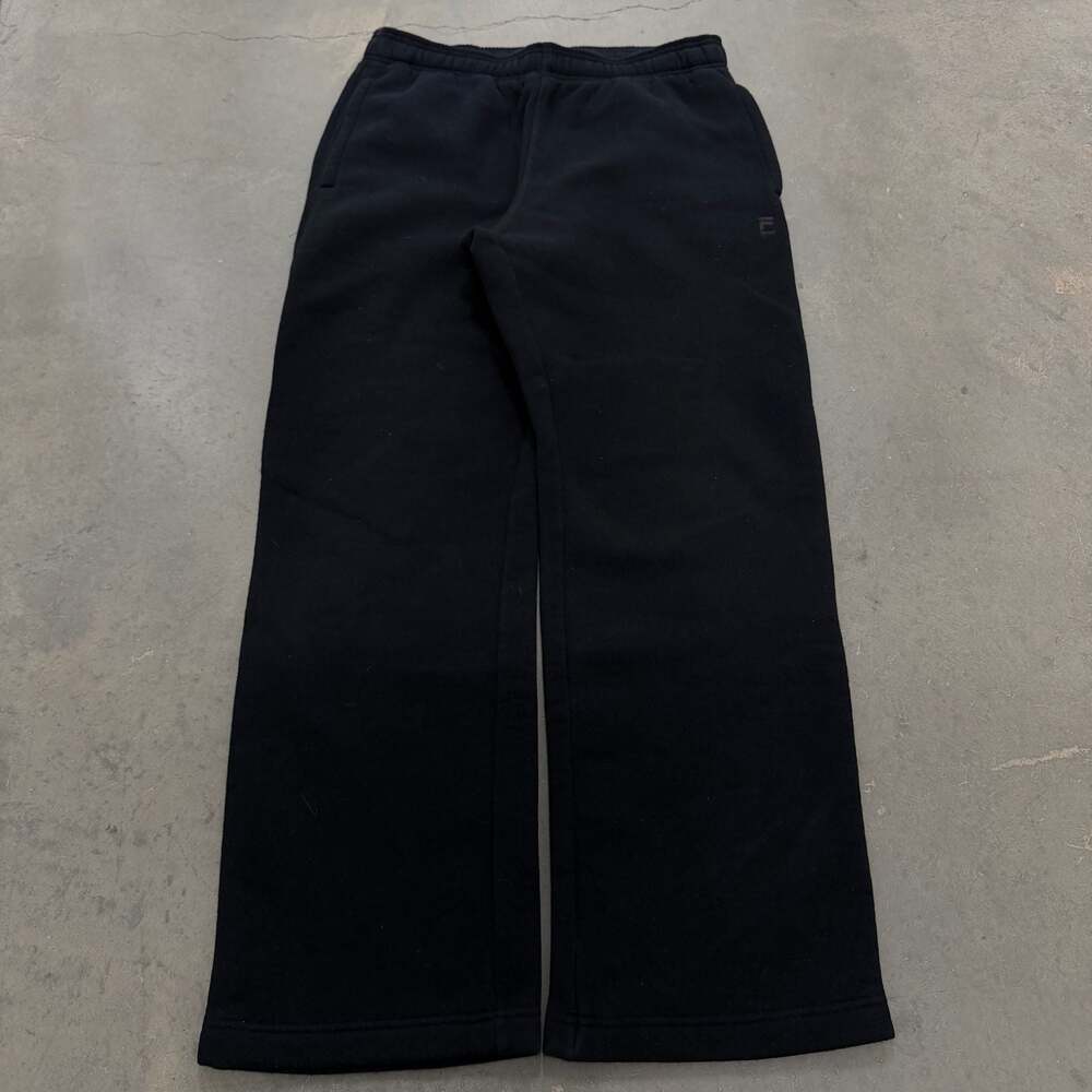 Fila Sport Wide Leg Sweatpants Black Cozy Lounge Baggy Fit